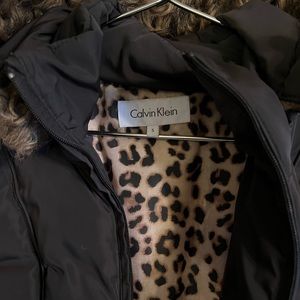 Calvin Klein ladies jacket with detachable hood size S brown